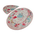 Casa si Gradina - Textile si covoare - Covoare - Covorase baie - Set 2 Covorase baie Bemol Oval, 60 x 100 cm, 50 x 60 cm, Antiderapant, Multicolor - Infinity.ro