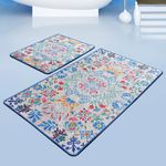 Casa si Gradina - Textile si covoare - Covoare - Covorase baie - Set 2 Covorase baie Ceramica, 60 x 100 cm, 50 x 60 cm, Antiderapant, Multicolor - Infinity.ro