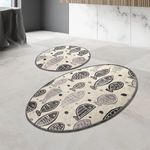 Casa si Gradina - Textile si covoare - Covoare - Covorase baie - Set 2 Covorase baie Fish White, 60 x 100 cm, 50 x 60 cm, Antiderapant, Alb - Infinity.ro