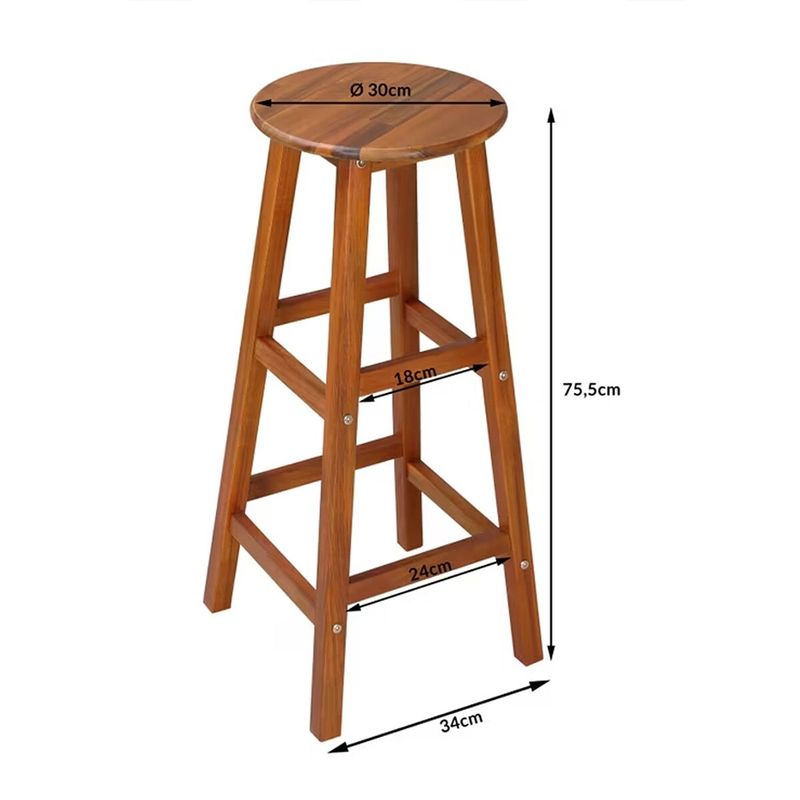 Casa si Gradina - Mobilier - Scaune si fotolii - Scaune - Set doua scaune bar, lemn acacia, 34 cm x 34 cm x 76 cm - Infinity.ro