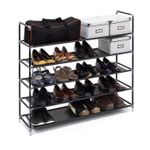 Casa si Gradina - Mobilier - Dulapuri si sifoniere - Dulapuri pantofi - Raft pentru 20 perechi pantofi cu 5 niveluri, Gri, 90,5 x 87 x 29,5 cm - Infinity.ro