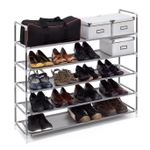 Casa si Gradina - Mobilier - Dulapuri si sifoniere - Dulapuri pantofi - Raft pentru 20 perechi pantofi cu 5 niveluri, Gri, 90,5 x 87 x 29,5 cm - Infinity.ro