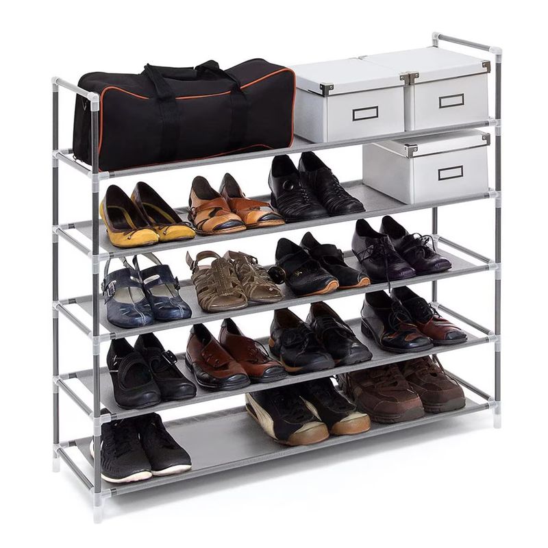 Casa si Gradina - Mobilier - Dulapuri si sifoniere - Dulapuri pantofi - Raft pentru 20 perechi pantofi cu 5 niveluri, Gri, 90,5 x 87 x 29,5 cm - Infinity.ro