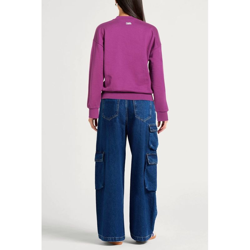 Fashion, accesorii si bijuterii - Femei - Imbracaminte femei - Camasi si bluze femei - Bluza dama Karl Lagerfeld 24WW1812470 XL INTL Mov - Infinity.ro