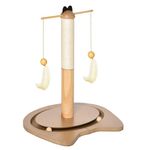 Petshop - Accesorii petshop - Jucarii animale - Ansambluri de joaca - Ansamblu de joaca pentru pisici, cu stalp, bile si ciucuri cu pene, 40x37x51 cm - Infinity.ro