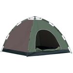 Sport si Outdoor - Camping - Corturi camping - Cort camping, 4 persoane, impermeabil, cu geanta, deschidere automata, verde si maro, 210x210x135 cm - Infinity.ro