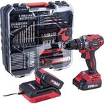 Casa si Gradina - Constructii - Scule electrice si accesorii - Scule multifunctionale si accesorii - Masina gaurit/insurubat, 2x20V Li-ion, 2 Ah, incarcator si set burghie, varfuri si biti, 73 piese - Infinity.ro