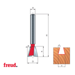 Casa si Gradina - Constructii - Scule electrice si accesorii - Accesorii pentru frezare - 22- Freza profilata coada de randunica, placata CMS, Z=2, cu coada, DIM 19 - 22-10608P - Infinity.ro