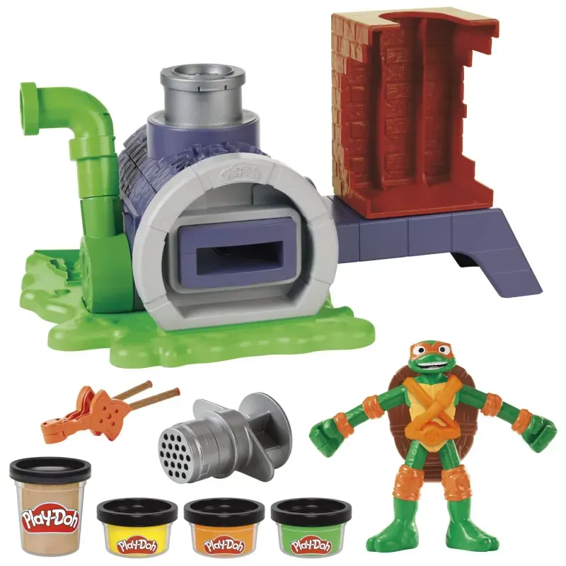 Carti si Birotica - Rechizite - Plastilina - Set plastelina pizza taie si arunca, Play Doh Povestiri cu Testoase Ninja Adolescente Mutante - Infinity.ro