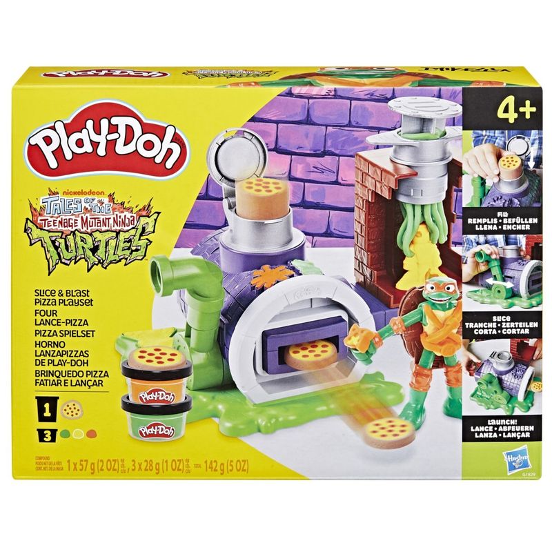 Carti si Birotica - Rechizite - Plastilina - Set plastelina pizza taie si arunca, Play Doh Povestiri cu Testoase Ninja Adolescente Mutante - Infinity.ro