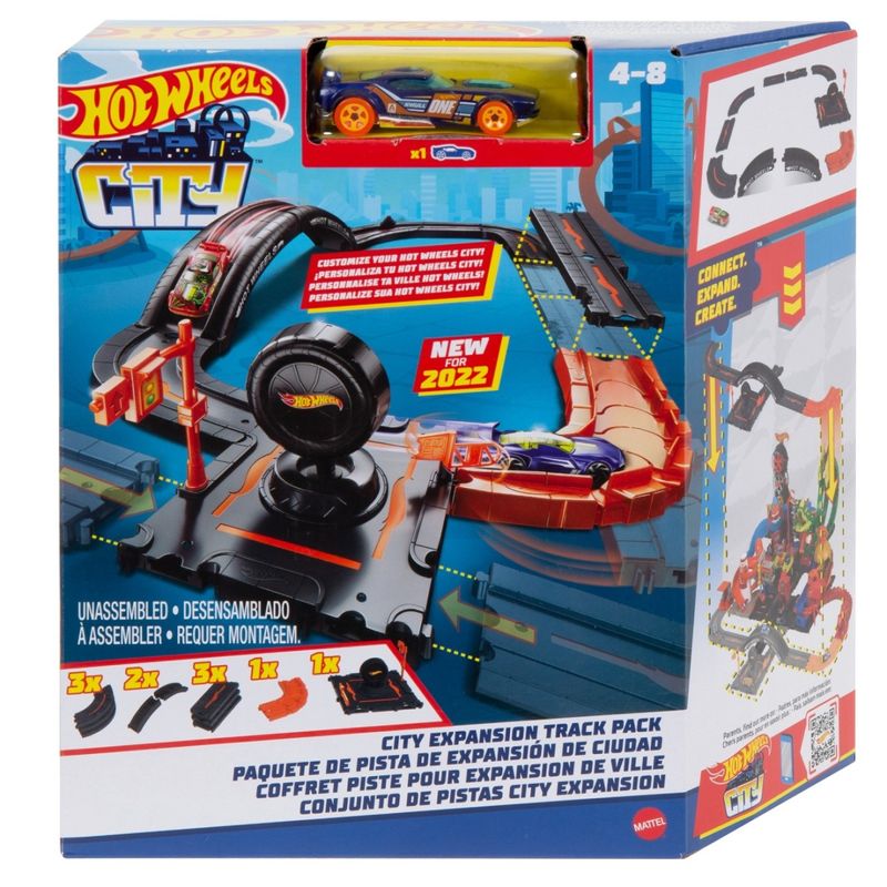 Jucarii, Copii si Bebe - Jucarii si jocuri - Jucarii & jocuri educative - Jucarii interactive - Set de joaca, masinuta cu circuit, Hot Wheels, City Expansion Track - Infinity.ro