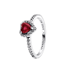 Fashion, accesorii si bijuterii - Femei - Bijuterii femei - Inele femei - Inel Red Heart Silver Argint - 9 - Infinity.ro