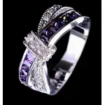 Fashion, accesorii si bijuterii - Femei - Bijuterii femei - Inele femei - Inel Elegant din Argint cu Zirconiu Purpuriu - 9 - Infinity.ro