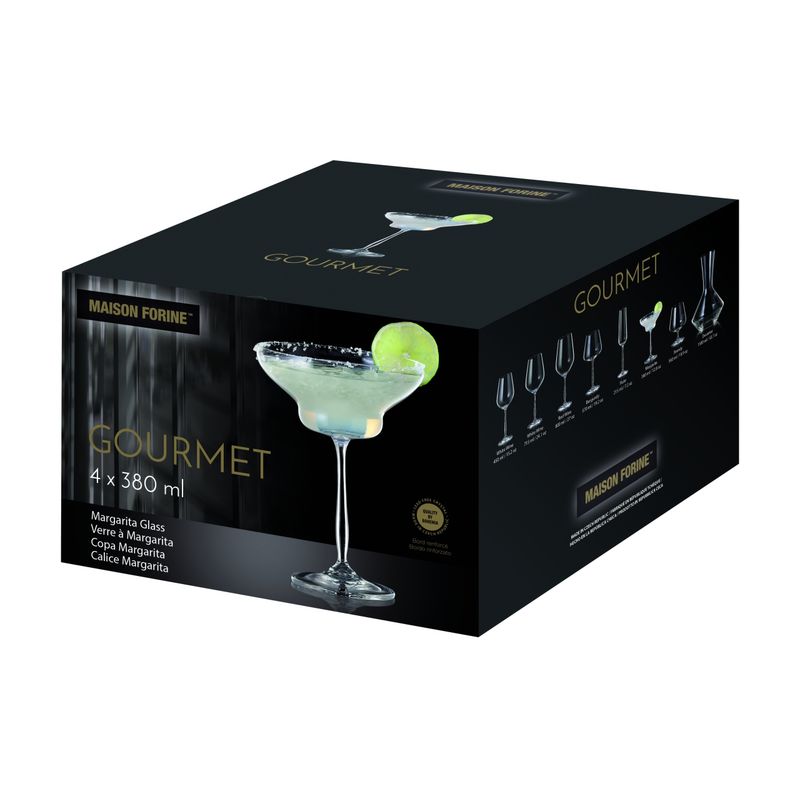 Casa si Gradina - Bucatarie si vesela - Cani si pahare - Pahare - Set 4 pahare margarita MAISON FORINE Gourmet, 380ml, sticla cristalina - Infinity.ro