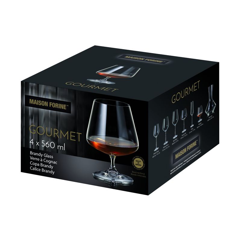 Casa si Gradina - Bucatarie si vesela - Cani si pahare - Pahare - Set 4 pahare brandy MAISON FORINE Gourmet, 560ml, sticla cristalina - Infinity.ro