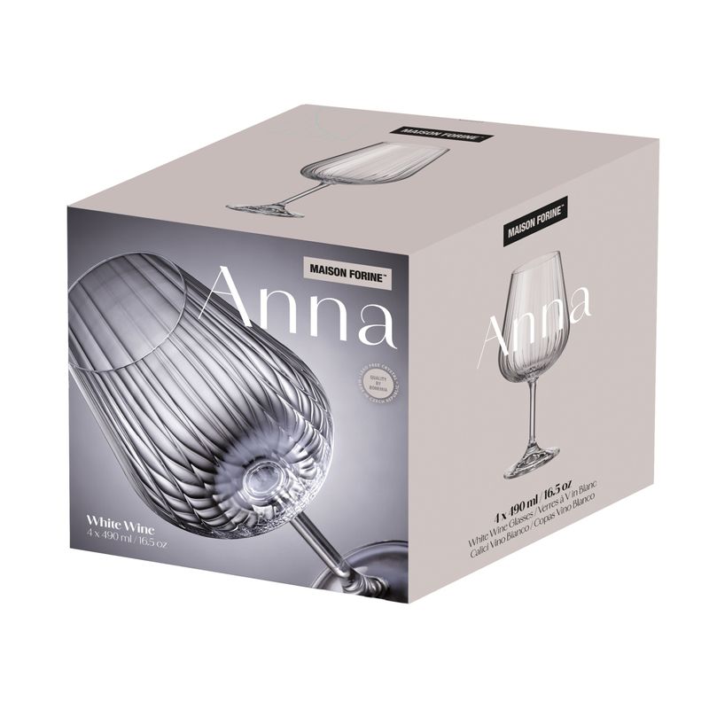 Casa si Gradina - Bucatarie si vesela - Cani si pahare - Pahare - Set 4 pahare vin alb MAISON FORINE Anna, 490ml, sticla cristalina - Infinity.ro