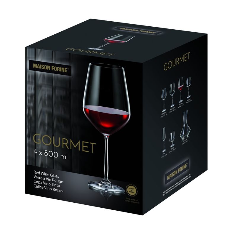 Casa si Gradina - Bucatarie si vesela - Cani si pahare - Pahare - Set 4 pahare vin rosu MAISON FORINE Gourmet, 800ml, sticla cristalina - Infinity.ro