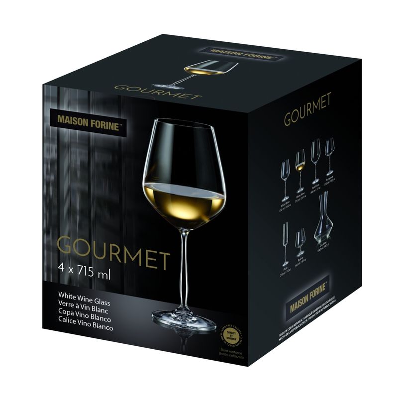 Casa si Gradina - Bucatarie si vesela - Cani si pahare - Pahare - Set 4 pahare vin alb MAISON FORINE Gourmet, 715ml, sticla cristalina - Infinity.ro