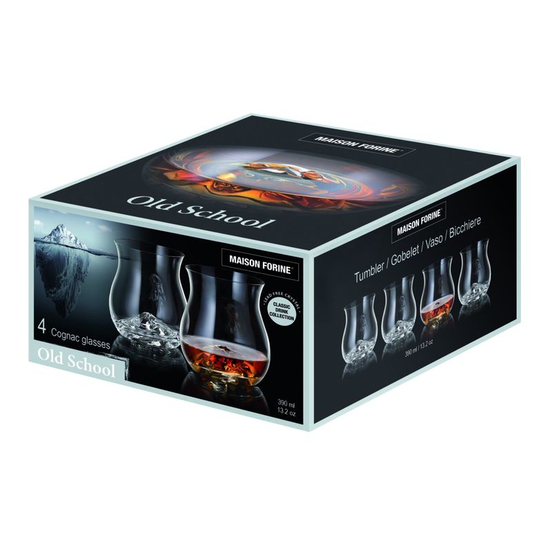Casa si Gradina - Bucatarie si vesela - Cani si pahare - Pahare - Set 4 pahare coniac MAISON FORINE Old School, 390ml, sticla cristalina - Infinity.ro