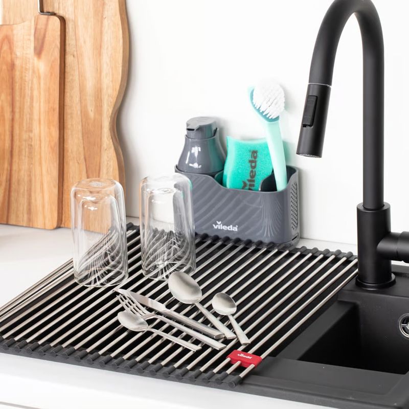 Casa si Gradina - Bucatarie si vesela - Organizare si depozitare bucatarie - Scurgator vase - Scurgator de vase rulant VILEDA Easy Kitchen, 45x40cm - Infinity.ro