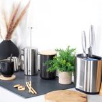 Casa si Gradina - Bucatarie si vesela - Organizare si depozitare bucatarie - Scurgator vase - Scurgator tacamuri VILEDA Easy Kitchen, cu suport cutite, otel - Infinity.ro