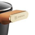 Casa si Gradina - Bucatarie si vesela - Vase pentru gatit - Oale si cratite - Oala cu capac AMBITION Camel, 24cm, 4.2L, invelis Qualum Basic Stone Edition, maner piele, inductie - Infinity.ro