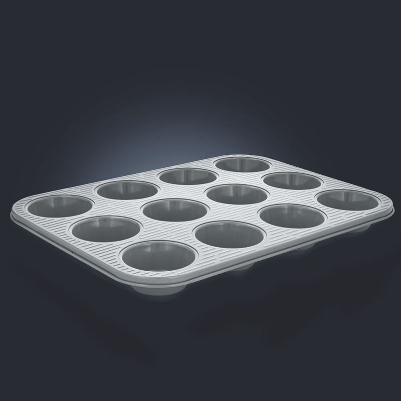 Casa si Gradina - Bucatarie si vesela - Vase pentru gatit - Tavi copt - Tava briose AMBITION Ligne, 12 portii, invelis non-stick, otel - Infinity.ro