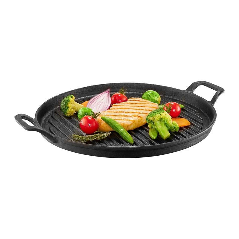 Casa si Gradina - Bucatarie si vesela - Vase pentru gatit - Tigai si seturi - Tigaie grill cu 2 manere AMBITION Iron, 30cm, fonta, inductie - Infinity.ro