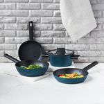 Casa si Gradina - Bucatarie si vesela - Vase pentru gatit - Tigai si seturi - Tigaie universala adanca AMBITION Azzurro, 28cm, invelis Qualum Basic, inductie - Infinity.ro