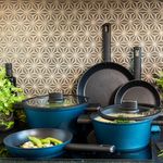 Casa si Gradina - Bucatarie si vesela - Vase pentru gatit - Tigai si seturi - Tigaie universala adanca AMBITION Azzurro, 28cm, invelis Qualum Basic, inductie - Infinity.ro