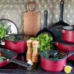 Casa si Gradina - Bucatarie si vesela - Vase pentru gatit - Tigai si seturi - Tigaie wok cu capac AMBITION Noel, 28cm, invelis Qualum Basic, inductie - Infinity.ro