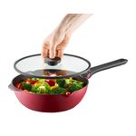 Casa si Gradina - Bucatarie si vesela - Vase pentru gatit - Tigai si seturi - Tigaie wok cu capac AMBITION Noel, 28cm, invelis Qualum Basic, inductie - Infinity.ro