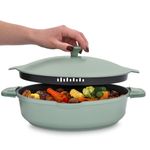 Casa si Gradina - Bucatarie si vesela - Vase pentru gatit - Tigai si seturi - Tigaie adanca cu capac AMBITION Fern, 28cm, 3.9L, invelis Qualum Basic, inductie - Infinity.ro