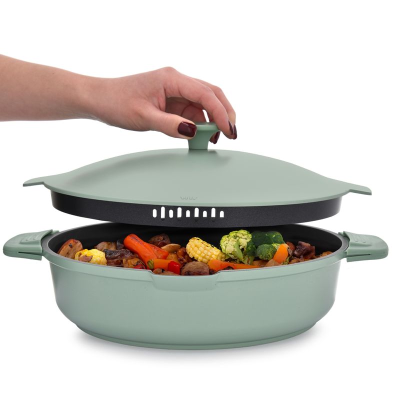 Casa si Gradina - Bucatarie si vesela - Vase pentru gatit - Tigai si seturi - Tigaie adanca cu capac AMBITION Fern, 28cm, 3.9L, invelis Qualum Basic, inductie - Infinity.ro