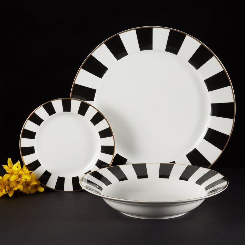 Casa si Gradina - Bucatarie si vesela - Vesela si tacamuri - Farfurii si boluri - Farfurie plata AMBITION Ribs, 27cm, portelan - Infinity.ro