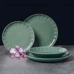 Casa si Gradina - Bucatarie si vesela - Vesela si tacamuri - Farfurii si boluri - Farfurie desert AMBITION Ligne, 21cm, portelan, verde - Infinity.ro