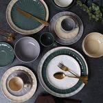 Casa si Gradina - Bucatarie si vesela - Vesela si tacamuri - Farfurii si boluri - Farfurie adanca AMBITION Ligne, 21cm, portelan, verde - Infinity.ro