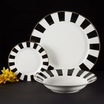 Casa si Gradina - Bucatarie si vesela - Vesela si tacamuri - Farfurii si boluri - Farfurie adanca AMBITION Ribs, 23cm, portelan, dungi - Infinity.ro