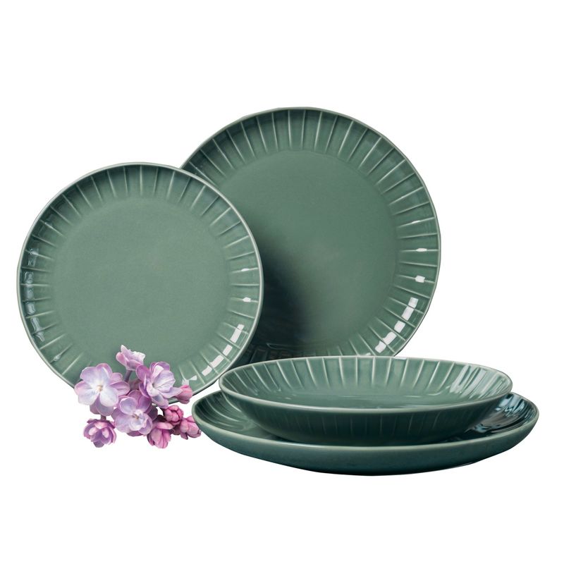 Casa si Gradina - Bucatarie si vesela - Vesela si tacamuri - Farfurii si boluri - Farfurie plata AMBITION Ligne, 30cm, portelan, verde - Infinity.ro