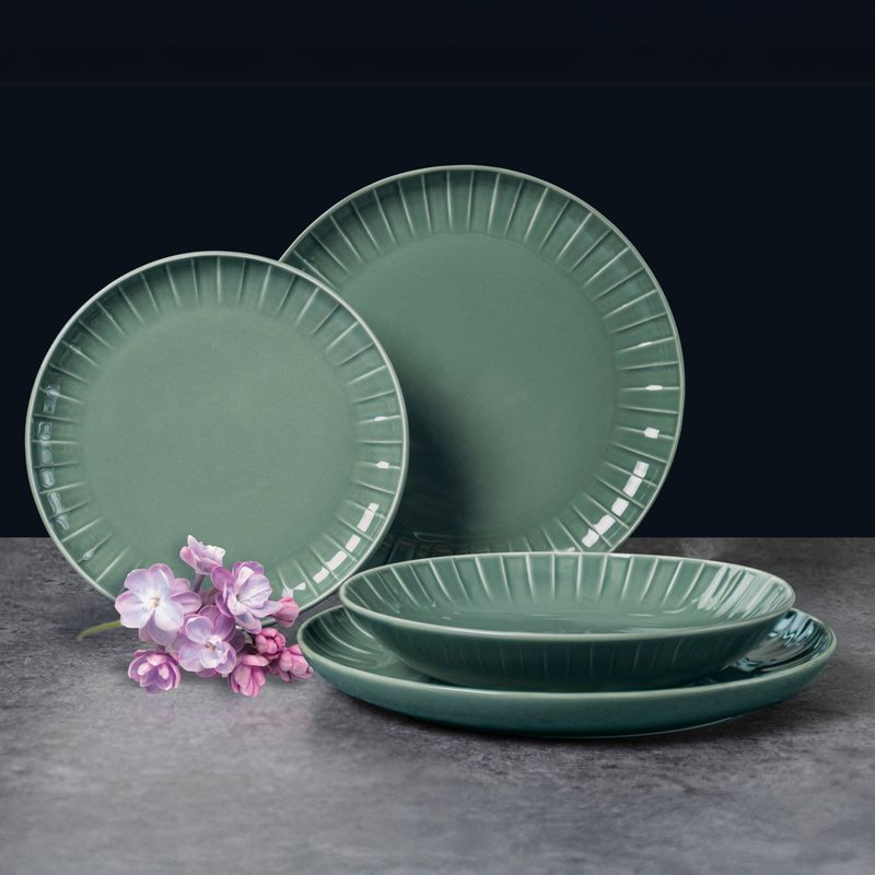 Casa si Gradina - Bucatarie si vesela - Vesela si tacamuri - Farfurii si boluri - Farfurie plata AMBITION Ligne, 26cm, portelan, verde - Infinity.ro