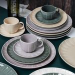 Casa si Gradina - Bucatarie si vesela - Vesela si tacamuri - Farfurii si boluri - Farfurie plata AMBITION Ligne, 26cm, portelan, verde - Infinity.ro