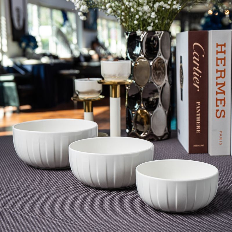 Casa si Gradina - Bucatarie si vesela - Vesela si tacamuri - Farfurii si boluri - Bol mic AMBITION Ligne, 12cm, portelan, alb - Infinity.ro