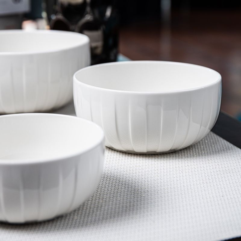 Casa si Gradina - Bucatarie si vesela - Vesela si tacamuri - Farfurii si boluri - Bol mare AMBITION Ligne, 20cm, portelan, alb - Infinity.ro