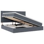 Casa si Gradina - Mobilier - Paturi si accesorii - Paturi - Pat cu saltea si LED cu saltea Gri inchis 200 x 200 cm Catifea - Infinity.ro