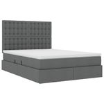 Casa si Gradina - Mobilier - Paturi si accesorii - Paturi - Pat cu storage Gri inchis 140 x 200 cm Piele artificiala - Infinity.ro