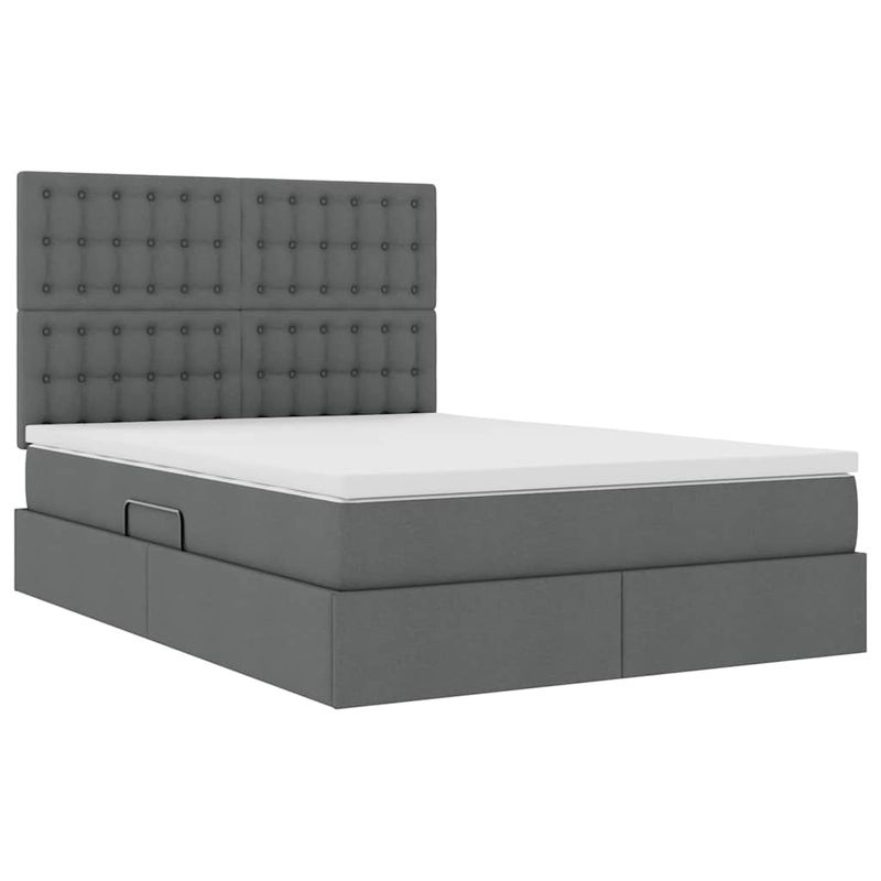 Casa si Gradina - Mobilier - Paturi si accesorii - Paturi - Pat cu storage Gri inchis 140 x 200 cm Piele artificiala - Infinity.ro