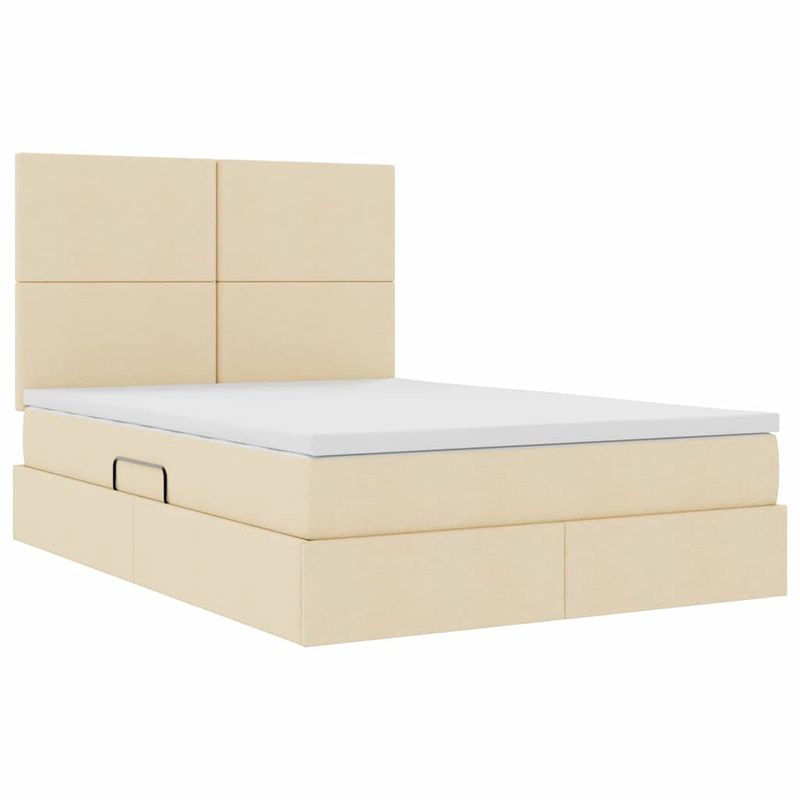 Casa si Gradina - Mobilier - Paturi si accesorii - Paturi - Pat cu storage cu saltea Creme 140 x 190 cm Piele artificiala - Infinity.ro