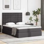 Casa si Gradina - Mobilier - Paturi si accesorii - Paturi - Pat cu storage cu saltea Gri 140 x 190 cm Piele artificiala - Infinity.ro