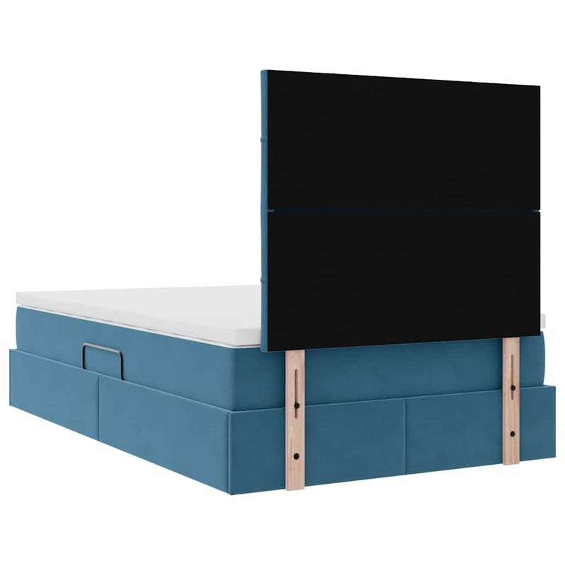 Casa si Gradina - Mobilier - Paturi si accesorii - Paturi - Pat cu saltea si LED cu saltea albastru 120 x 190 cm Catifea - Infinity.ro