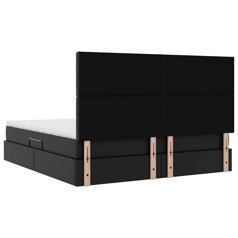 Casa si Gradina - Mobilier - Paturi si accesorii - Paturi - Pat cu storage cu saltea Negru 180 x 200 cm Piele artificiala - Infinity.ro